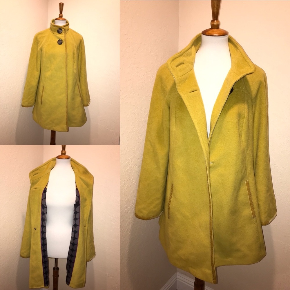 ‘Boden’ fall coat lime green